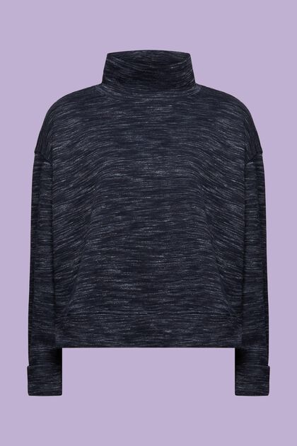Sweatshirt aus Baumwollmix mit hohem Kragen