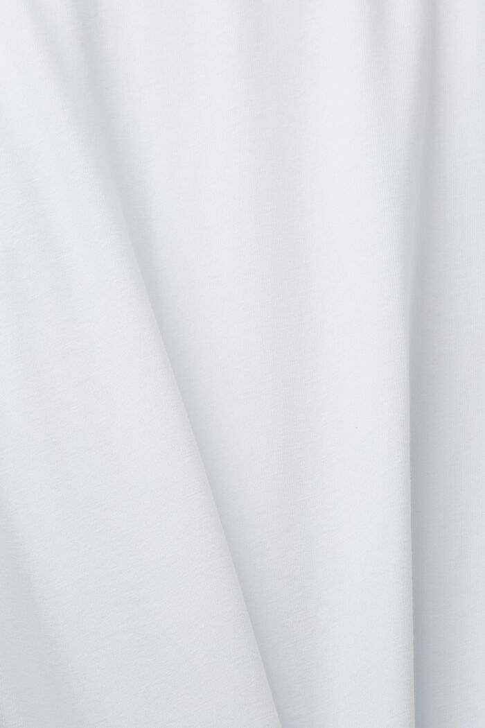 Jersey-T-Shirt mit Brust-Print, 100 % Baumwolle, WHITE, detail image number 4