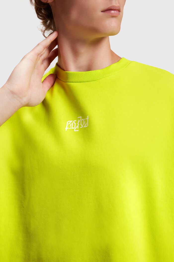 Sweat-shirt fluo de coupe Relaxed Fit à imprimé, LIME YELLOW, detail image number 2