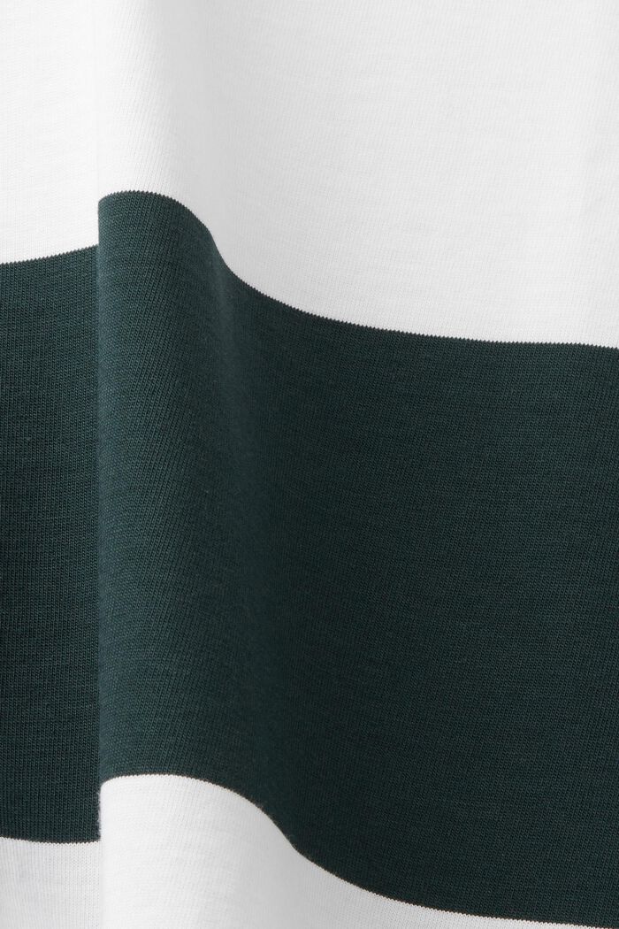 Polo à manches longues et rayures horizontales, DARK TEAL GREEN, detail image number 4
