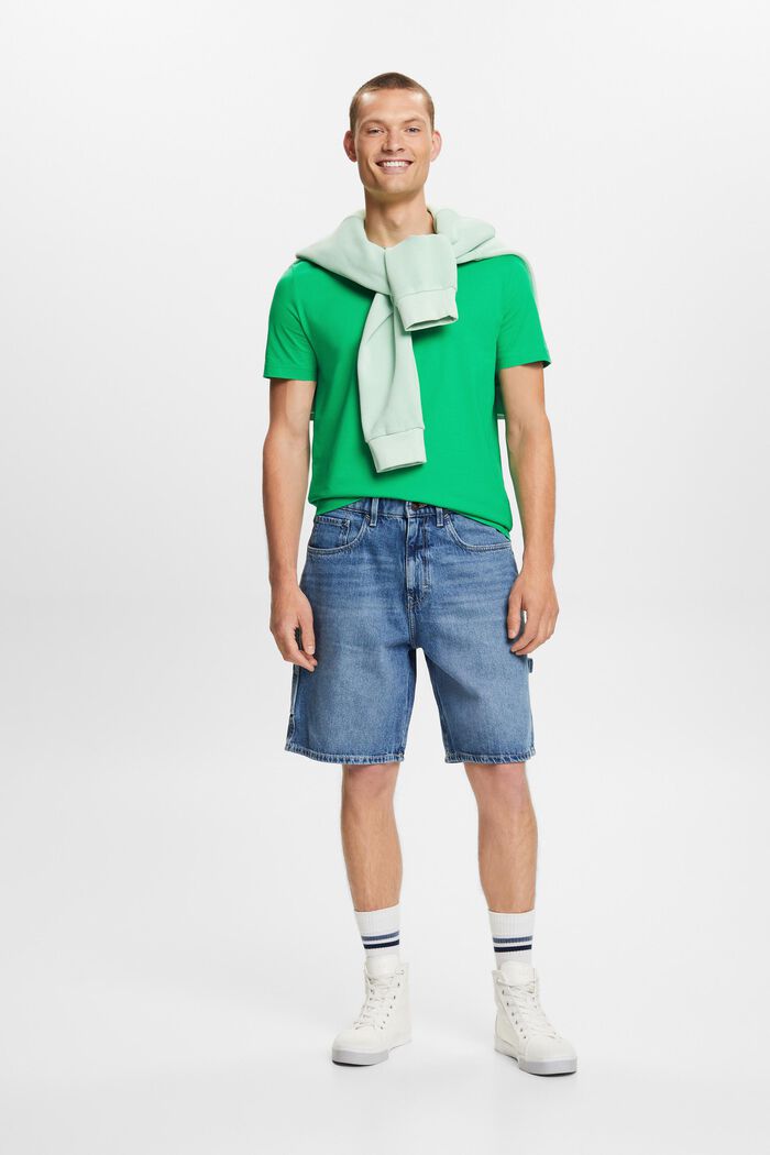T-shirt à col rond en jersey de coton Pima, GREEN, detail image number 1