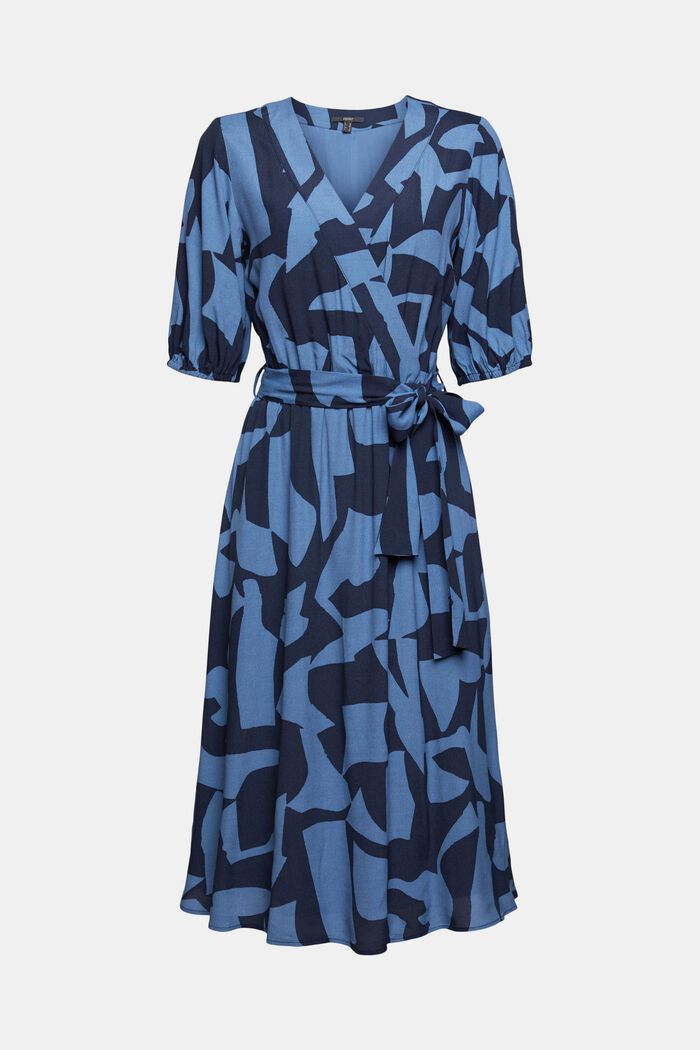 Robe longueur midi animée d´un motif, LENZING™ ECOVERO™, GREY BLUE, detail image number 7