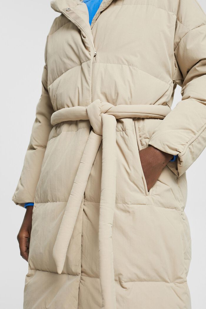 Puffer Coat in Longform, LIGHT TAUPE, detail image number 2