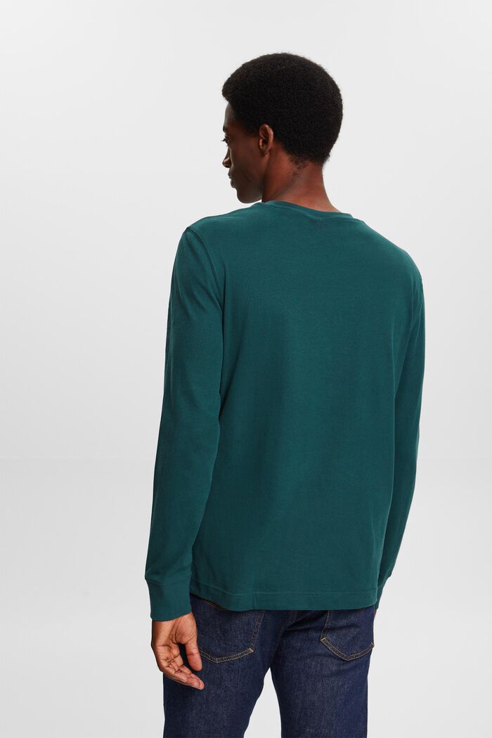 T-shirt à col rond et manches longues, EMERALD GREEN, detail image number 4