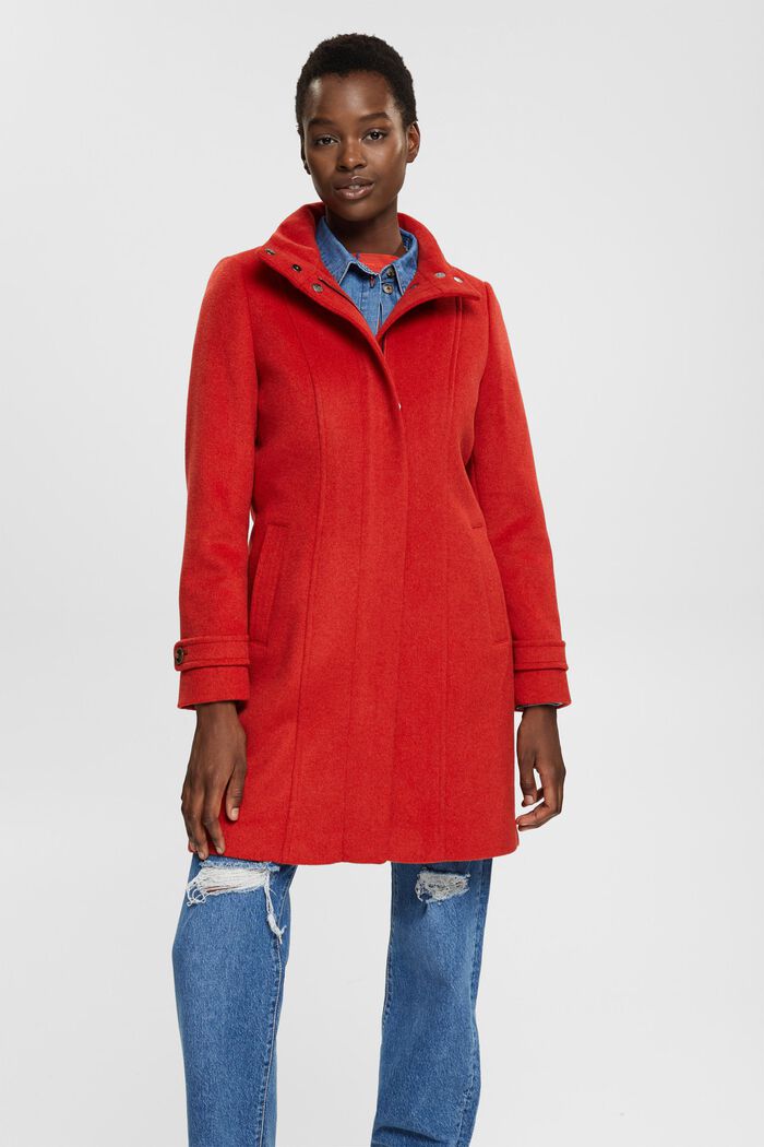 Mantel mit Wolle, ORANGE RED, detail image number 1