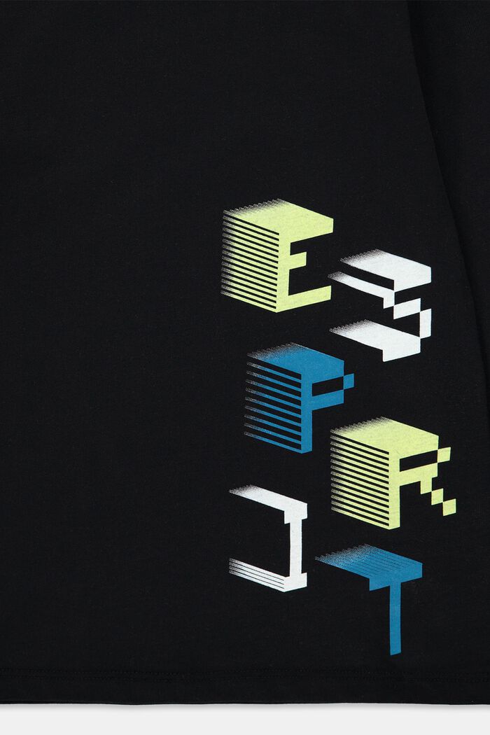 T-shirt à manches longues orné d’un imprimé logo 3D graphique, BLACK, detail image number 2