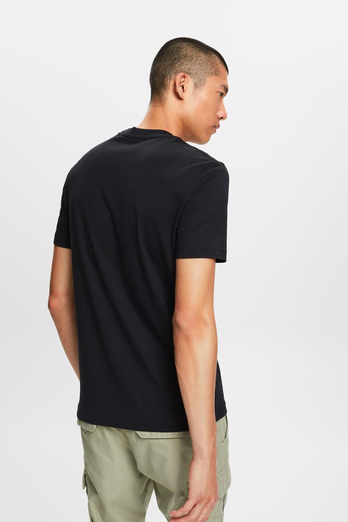 T-shirt à col rond en jersey de coton Pima, BLACK, detail image number 3