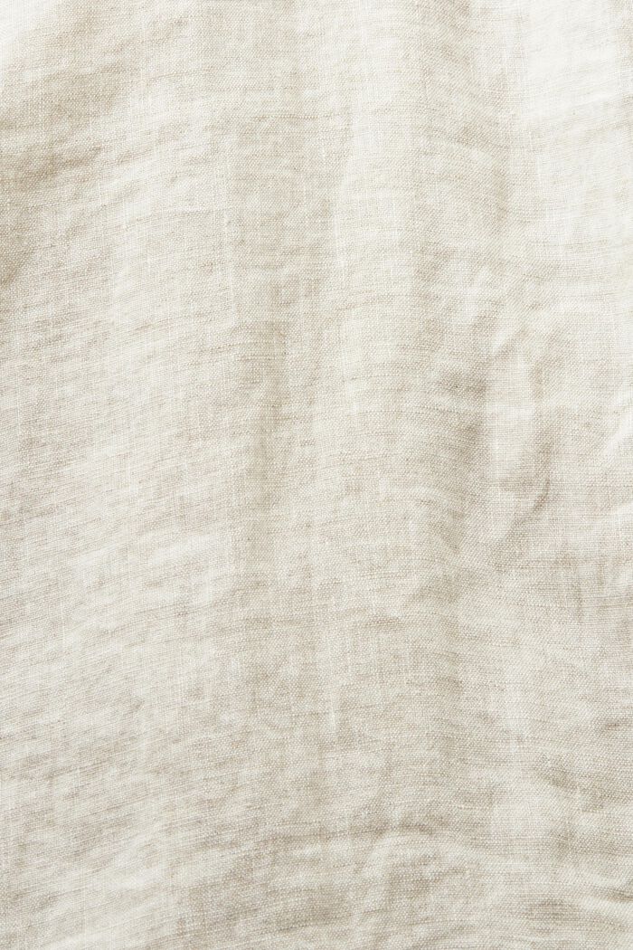 Midi-Hemdblusenkleid aus Leinen mit Gürtel, BEIGE, detail image number 5