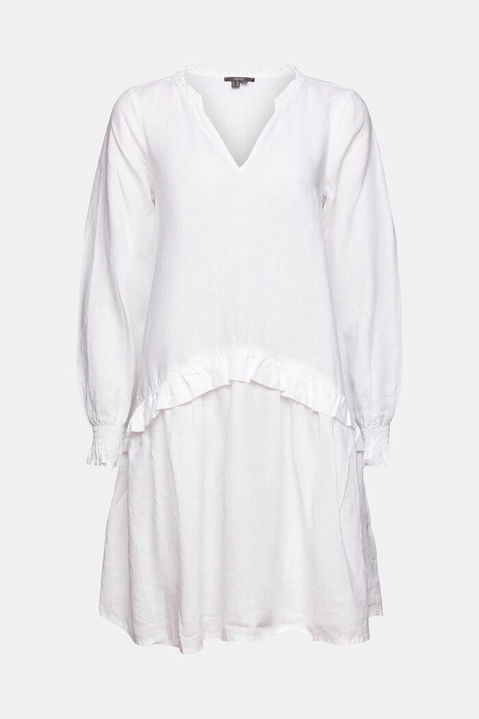 Kleid aus 100% Leinen, WHITE, detail image number 5