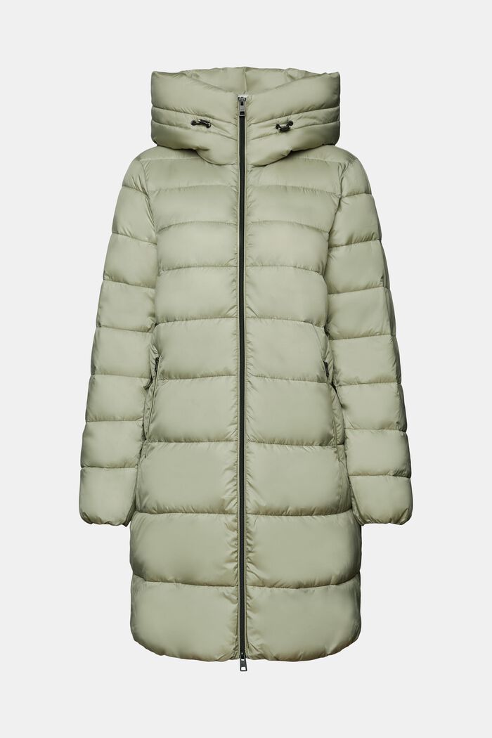 Recyclé : le manteau matelassé à capuche, DUSTY GREEN, detail image number 7