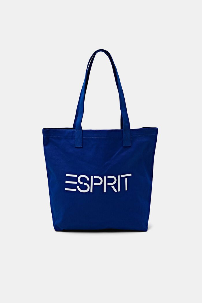 Tote Bag aus Baumwolle mit Logodesign, BRIGHT BLUE, detail image number 0