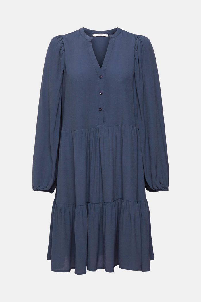 Kleid mit breiten Volants, NAVY, detail image number 6