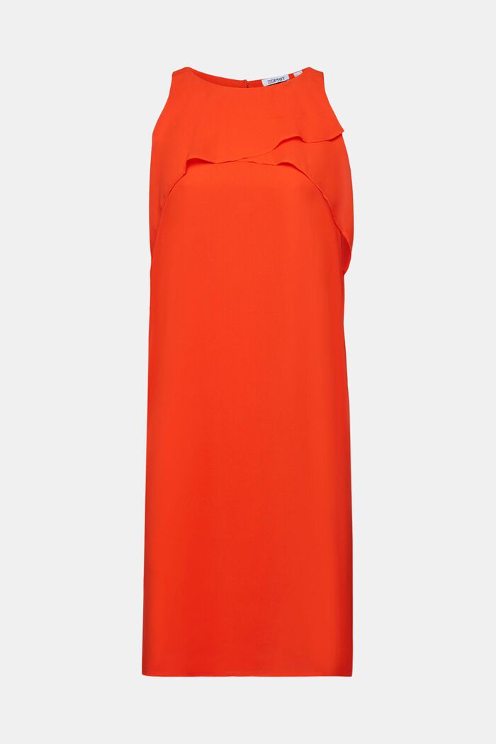 Mini-robe sans manches en crêpe mousseline, BRIGHT ORANGE, detail image number 7
