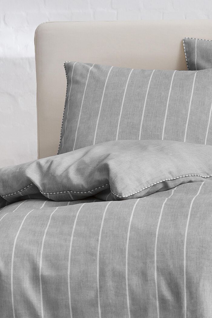 Linge de lit en tissu renforcé à rayures, 100 % coton