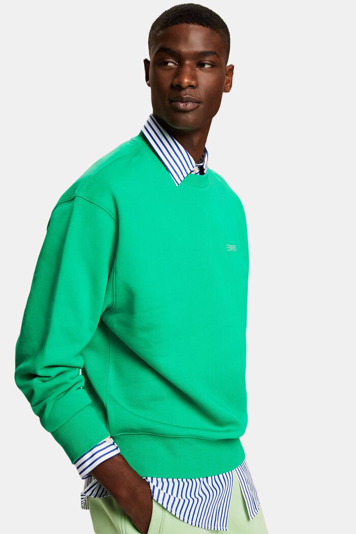 Unisex Fleece-Sweatshirt mit Logo, GREEN, detail image number 0