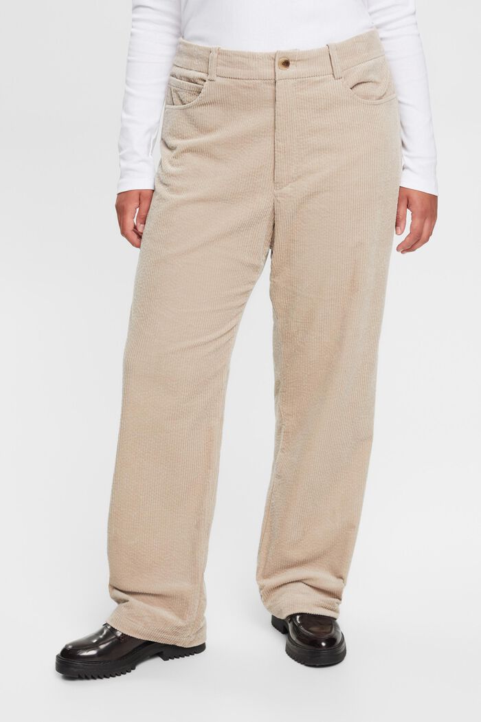 CURVY Cordhose, 100 % Baumwolle, LIGHT TAUPE, detail image number 0