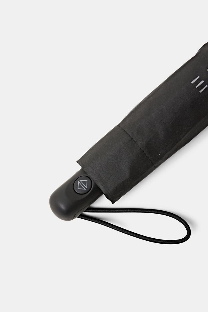 Parapluie de poche noir à forme élancée Easymatic, BLACK, detail image number 0