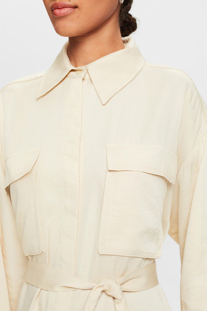 Robe-chemise avec ceinture, SAND, detail image number 3