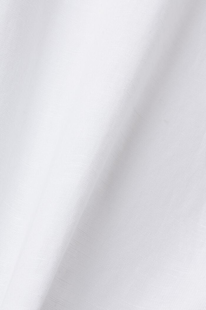 Button-Down-Hemd aus Baumwolle und Leinen, WHITE, detail image number 6