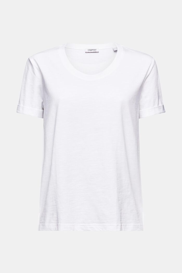 Slub-T-Shirt mit U-Ausschnitt, WHITE, detail image number 5