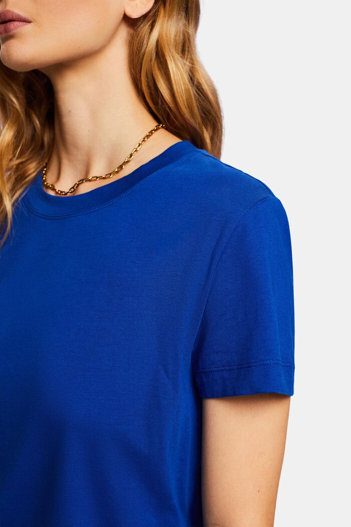 T-shirt à encolure ronde en coton, BRIGHT BLUE, detail image number 2
