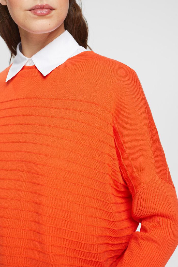 Pull-over rayé, ORANGE RED, detail image number 2