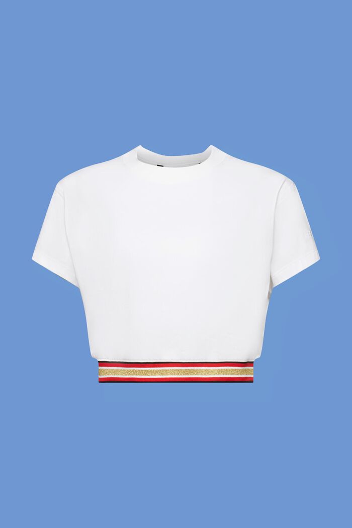 T-shirt de coupe courte à bande pailletée, WHITE, detail image number 5