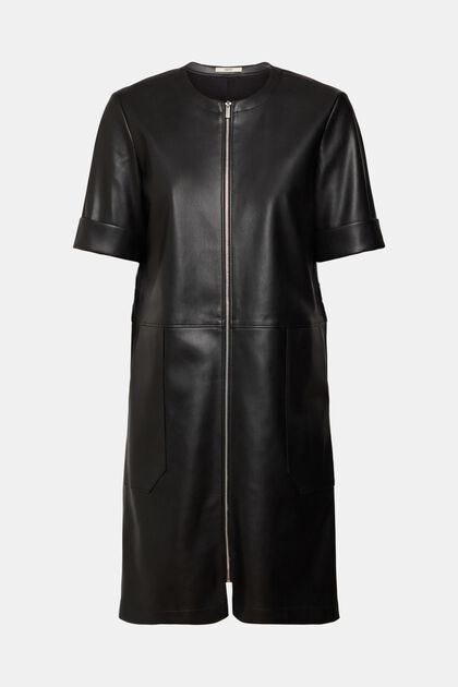Mini-robe en similicuir, BLACK, overview