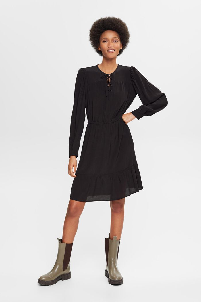Mini-robe à détail noué, BLACK, detail image number 4
