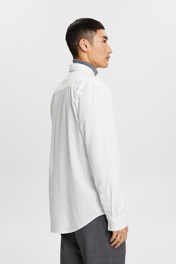 Chemise à col boutonné en popeline, 100 % coton, WHITE, detail image number 3