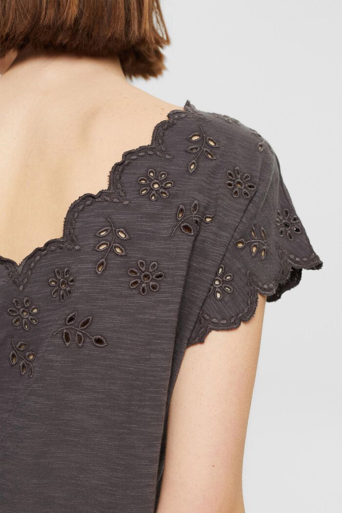 T-shirt à broderie anglaise, ANTHRACITE, detail image number 5