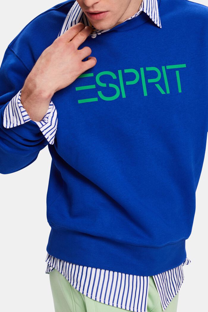 Sweat-shirt unisexe en maille polaire de coton orné d’un logo, BRIGHT BLUE, detail image number 2