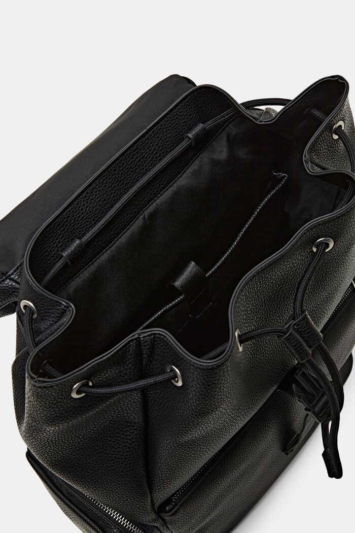 Rucksack aus veganem Leder, BLACK, detail image number 3