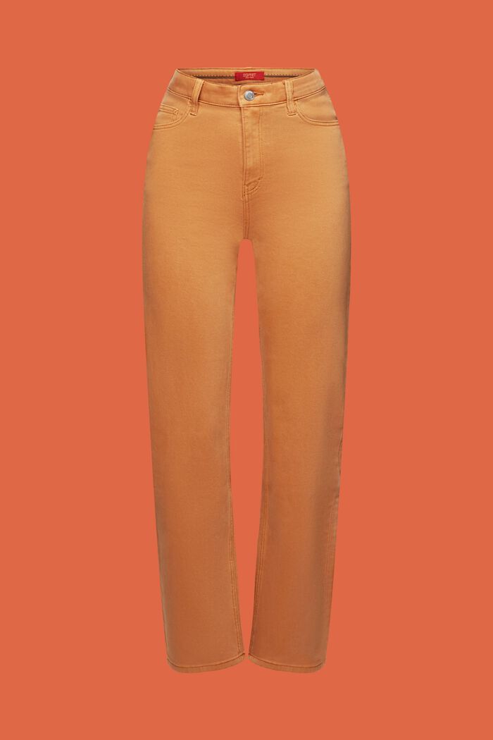 Pantalon droit à taille haute de style rétro, CAMEL, detail image number 7