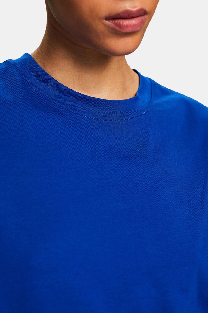 T-Shirt aus Pima-Baumwolle mit Rundhalsausschnitt, BRIGHT BLUE, detail image number 3