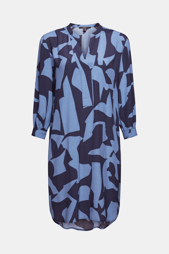 Gemustertes Kleid mit LENZING™ ECOVERO™, GREY BLUE, detail image number 5