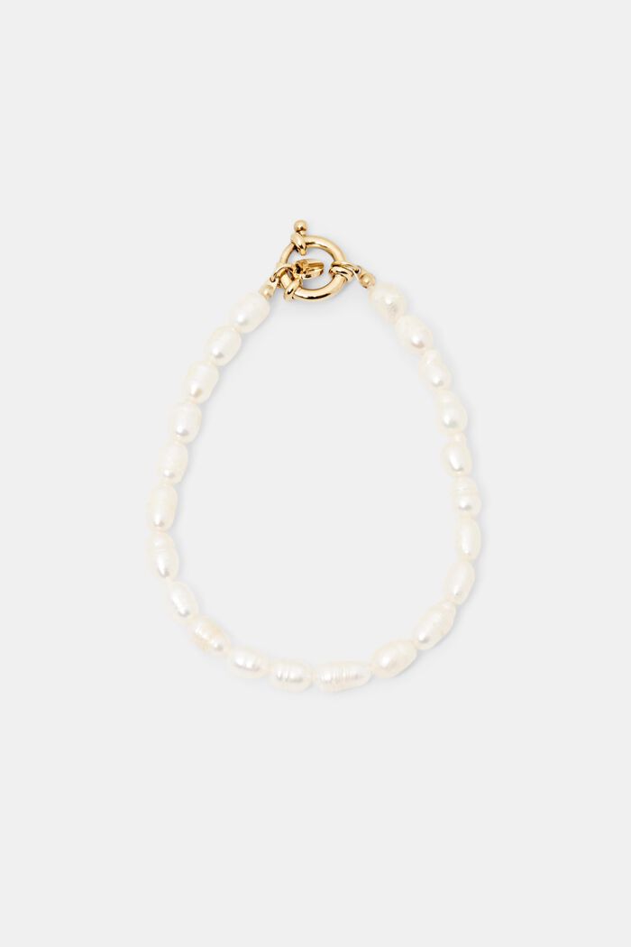 Bracelet en perles d’eau douce, acier inoxydable, GOLD, detail image number 0