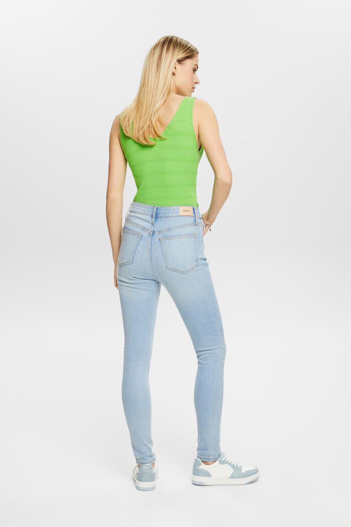 Skinny Jeans mit hohem Bund, BLUE BLEACHED, detail image number 2