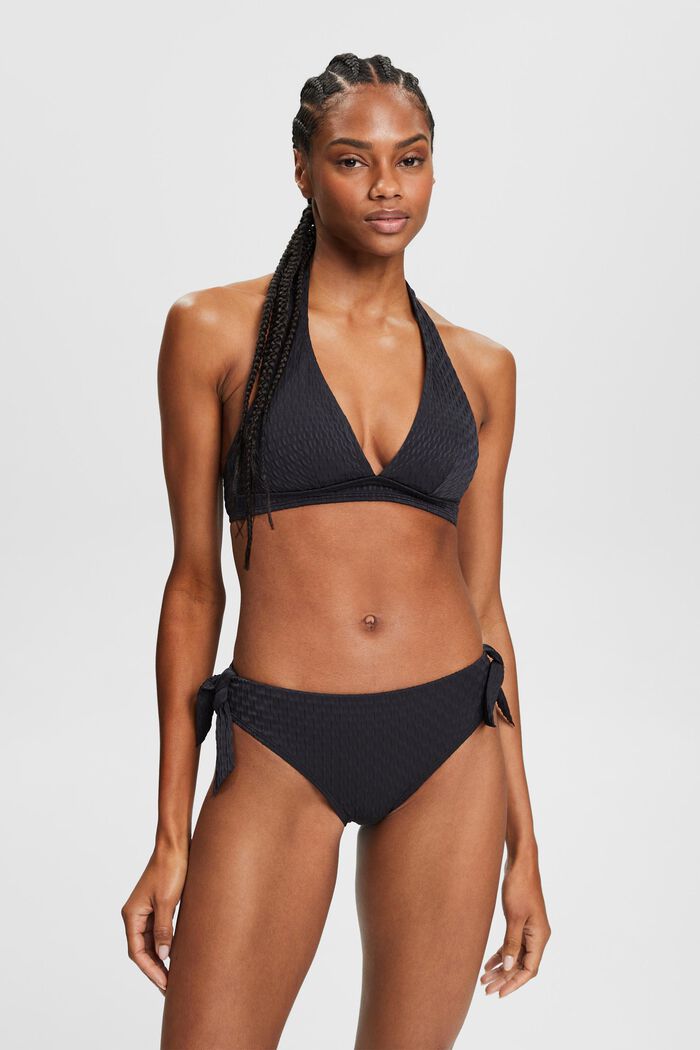 Bas de bikini taille basse texturé, BLACK, detail image number 0