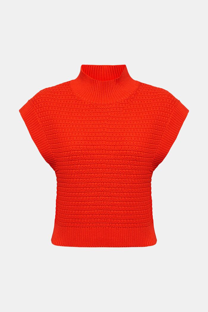 Pull-over en maille sans manches, RED, detail image number 6