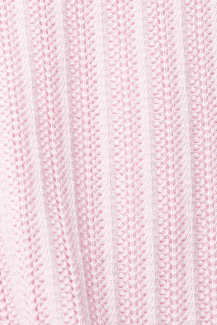 Kurzärmeliger Pullover in Häkeloptik, LIGHT PINK, detail image number 4