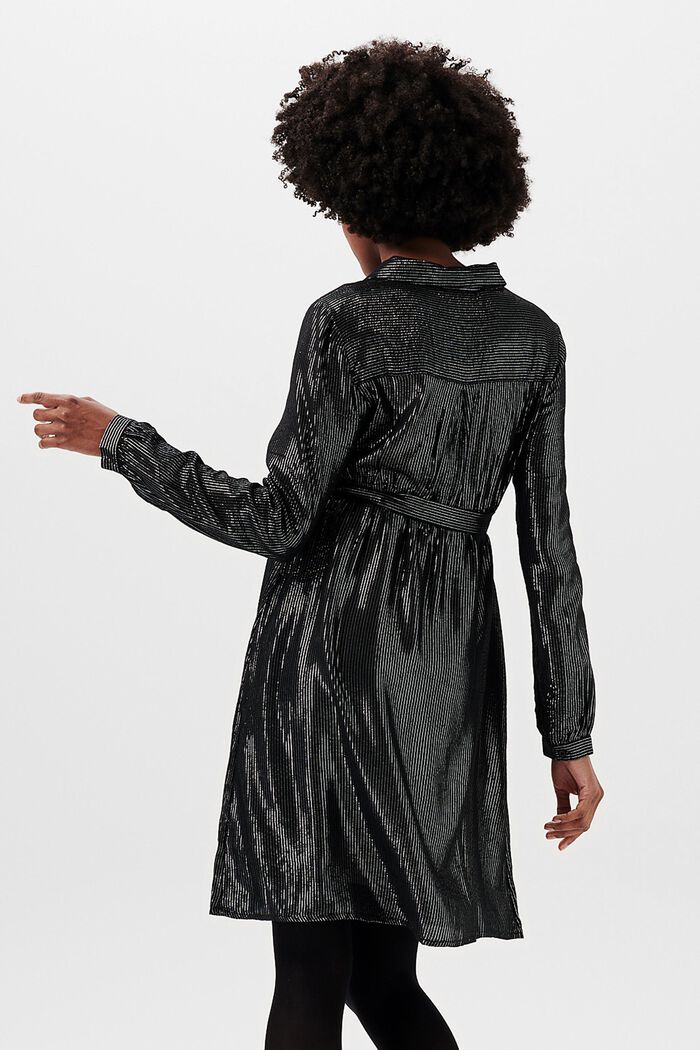 Robe-chemise à rayures pailletées, BLACK INK, detail image number 3