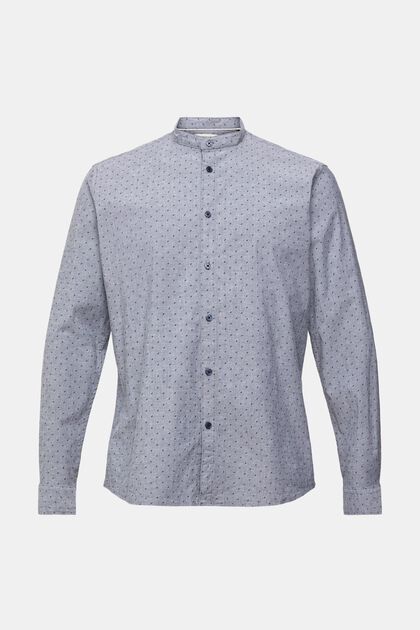 T-shirt en coton durable, à col mao et motif