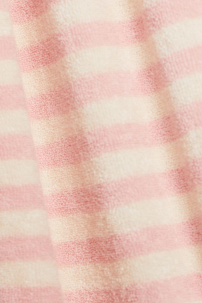 Peignoir à capuche rayé en tissu éponge, ROSE, detail image number 4