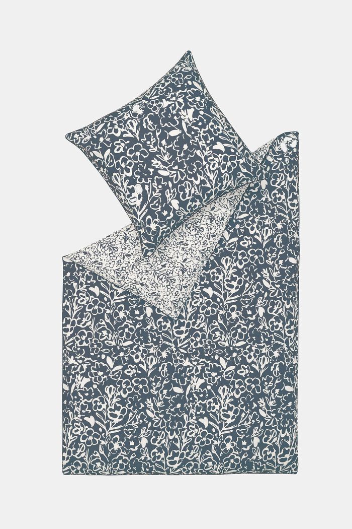 Parure de lit en tissu renforcé à motif floral, NAVY, detail image number 2