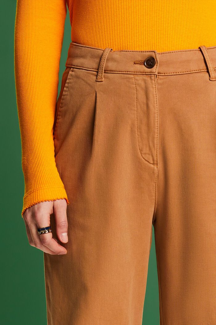Chino taille haute de coupe Wide Fit, CARAMEL, detail image number 1