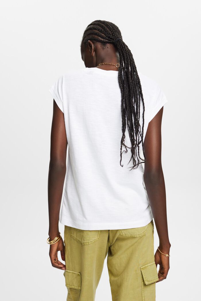 T-shirt à imprimé, 100 % coton, WHITE, detail image number 3