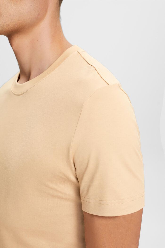T-shirt à col rond en jersey de coton Pima, BEIGE, detail image number 2