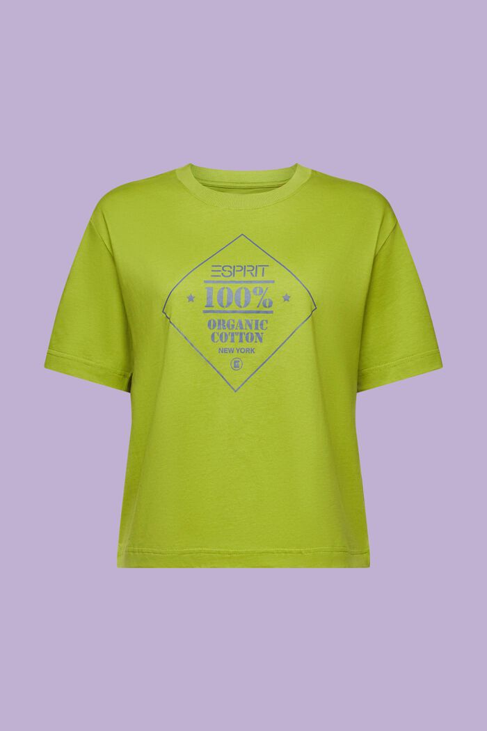 T-shirt à imprimé en coton biologique, LEAF GREEN, detail image number 6