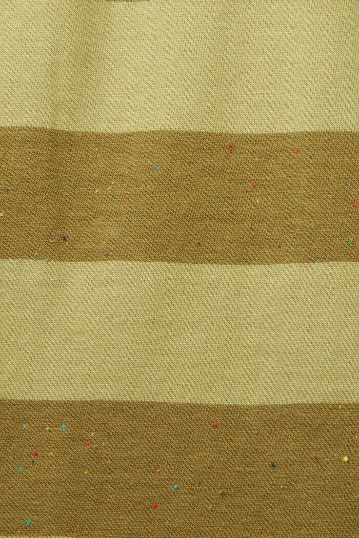 T-shirt rayé en fil comportant des neps, OLIVE, detail image number 5